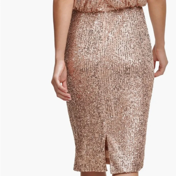 Eliza J Rose Gold Sequin Halter Dress - Picture 9 of 14